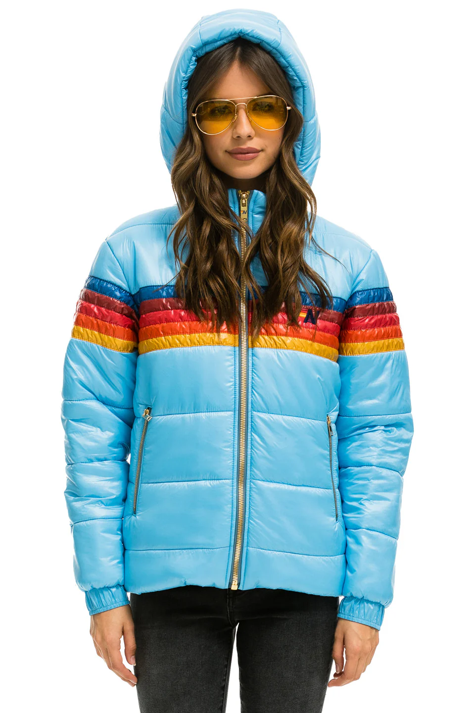 Womens 5 Stripe Luxe Trekker Jacket - Glossy Sky - Image 3
