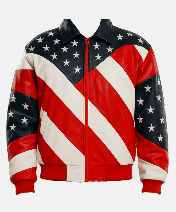 Beyonce Michael Hoban American Flag Leather Jacket
