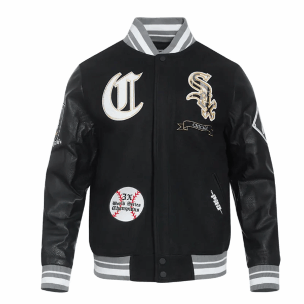 Black Chicago White Sox Prep Varsity Jacket