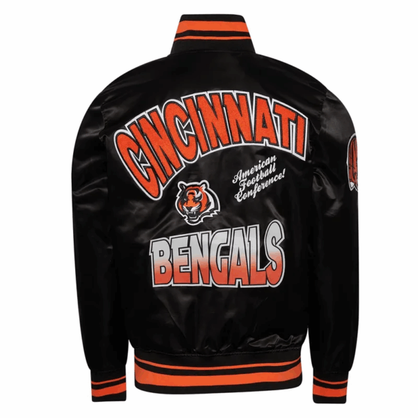 Cincinnati Bengals Turn It Up M Classic Rib Black Satin Jacket - Image 2