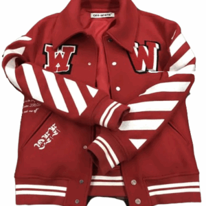 Off White Red Varsity Jacket