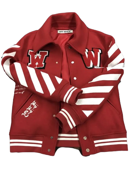 Off White Red Varsity Jacket