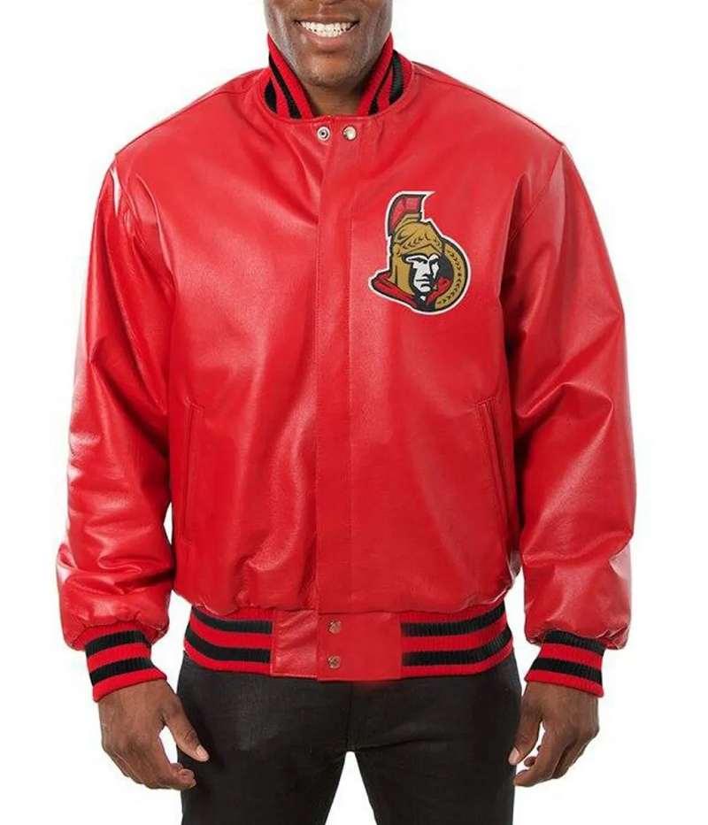 Ottawa Senators Varsity Leather Red Jacket