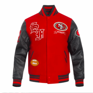 Red Black San Francisco 49ers Prep Varsity Jacket