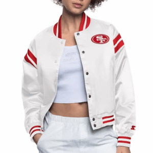 San Francisco 49ers White Full Count Satin Jacket