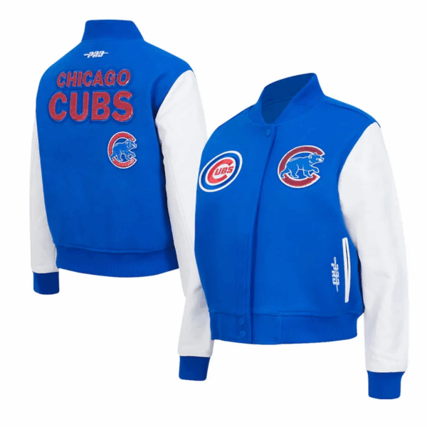 Chicago Cubs Game Day Classics Royal Varsity Wool/Leather Jacket - Image 5