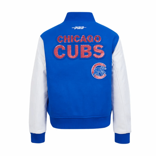 Chicago Cubs Game Day Classics Royal Varsity Wool/Leather Jacket - Image 4