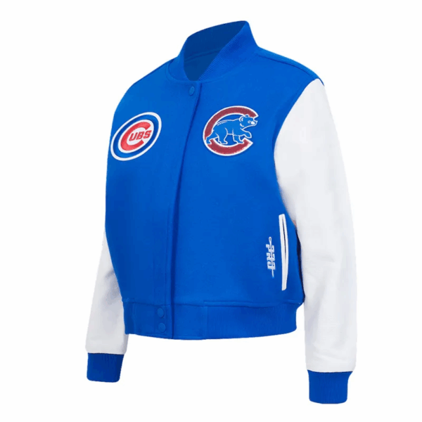 Chicago Cubs Game Day Classics Royal Varsity Wool/Leather Jacket - Image 2