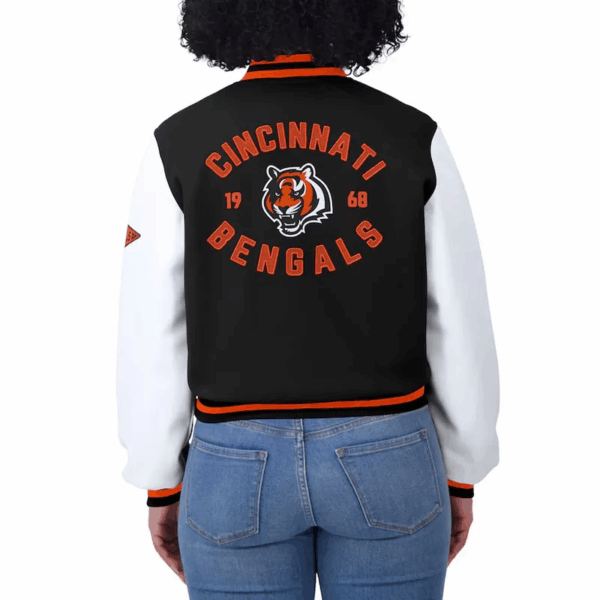 Black/White Cincinnati Bengals Varsity Full-Zip Jacket - Image 5