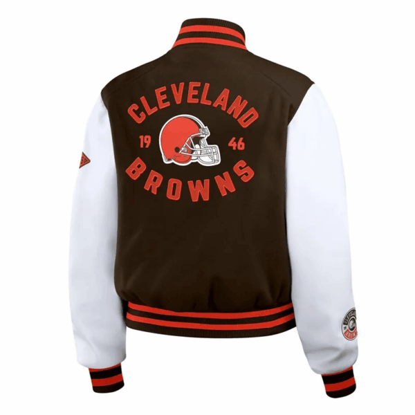 Brown/White Cleveland Browns Varsity Full-Zip Jacket - Image 2