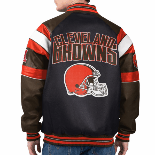 Cleveland Browns G-III Faux Varsity Leather Jacket - Image 2