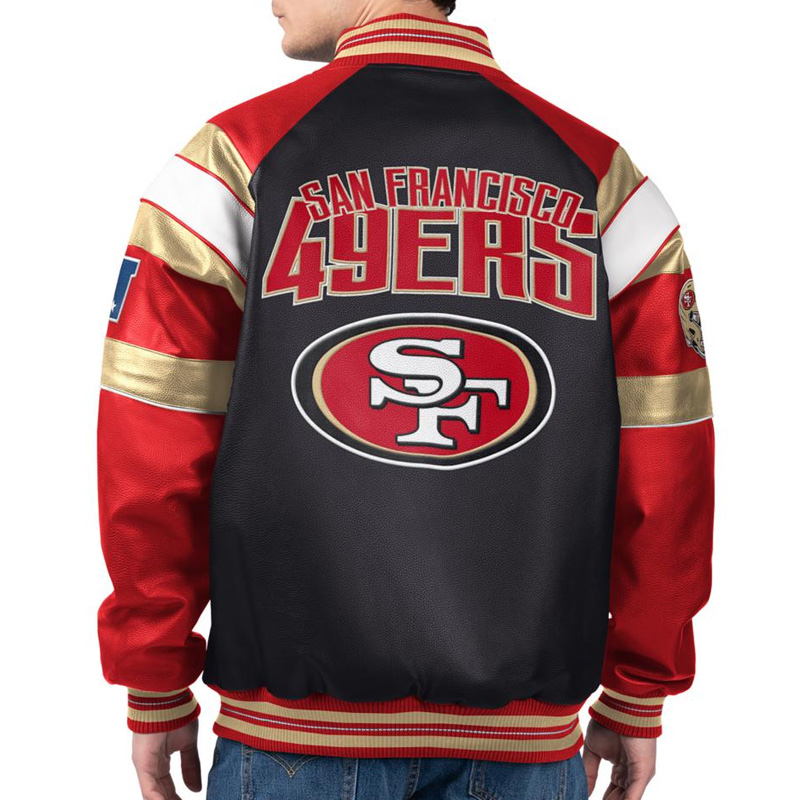 San Francisco 49ers G-III Faux Varsity Leather Jacket - Image 2
