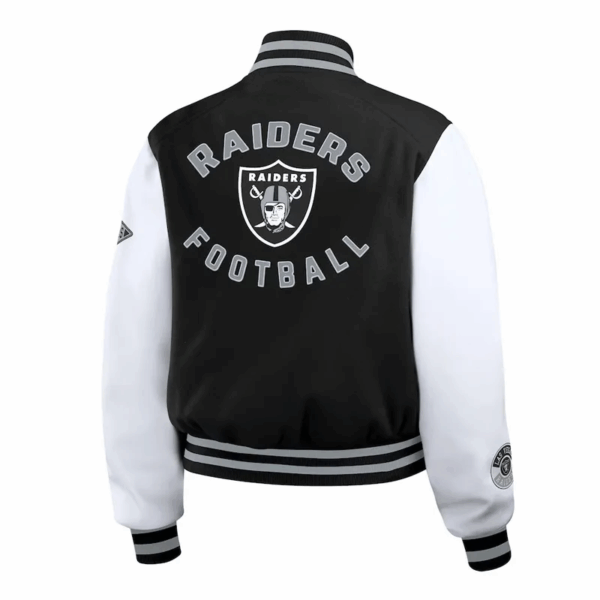 Black/White Las Vegas Raiders Varsity Full-Zip Jacket - Image 2