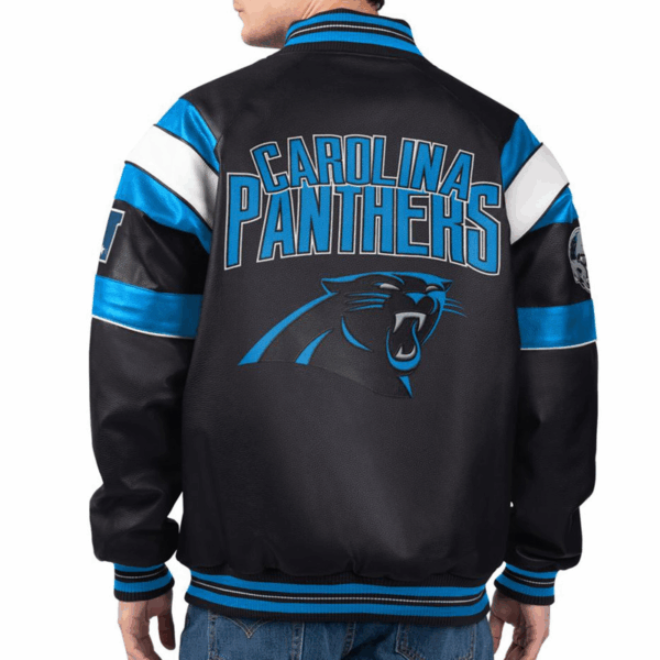 Carolina Panthers G-III Faux Varsity Leather Jacket - Image 2