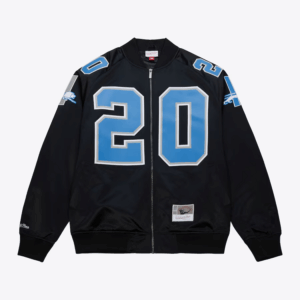 Barry Sanders Black Detroit Lions Maxxed Out Satin Jacket