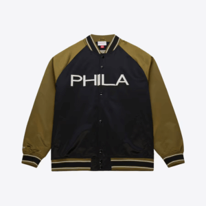 Black Olive Philadelphia 76ers Vintage Double Clutch Jacket