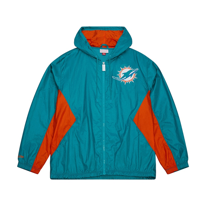 Miami Dolphins Mitchell & Ness Aqua Playmaker Windbreaker Jacket
