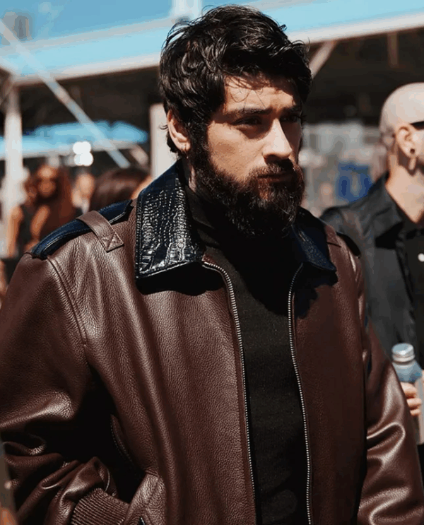 Zayn Malik NYFW Off-White Show Leather Jacket - Image 3