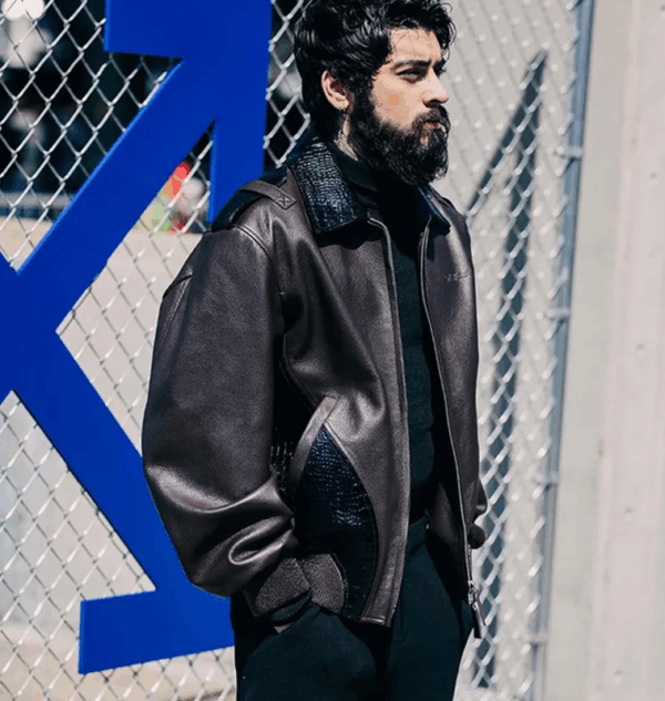 Zayn Malik NYFW Off-White Show Leather Jacket - Image 2