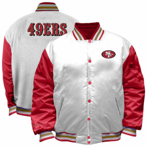 San Francisco 49ers Mitchell & Ness White Satin Jacket