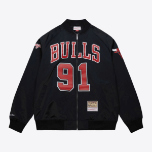 Unisex Dennis Rodman Black Chicago Bulls Maxxed Out Satin Jacket