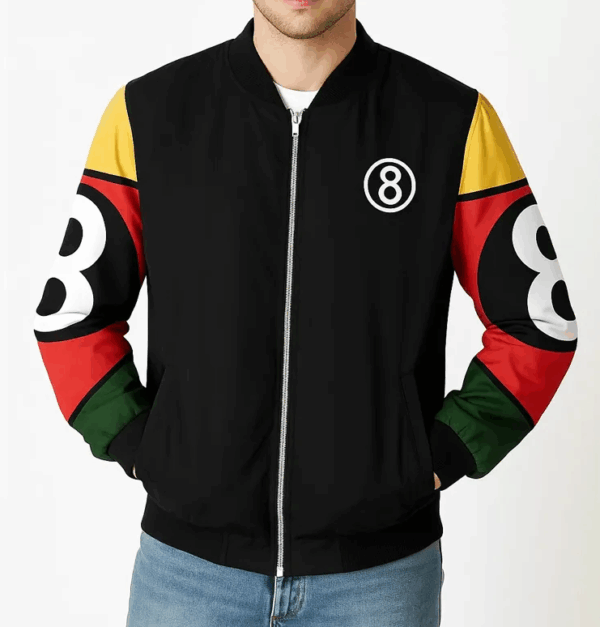 8 Ball Vintage Black Bomber Jacket