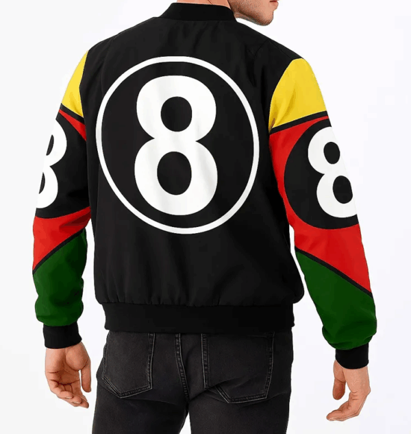 8 Ball Vintage Black Bomber Jacket - Image 2