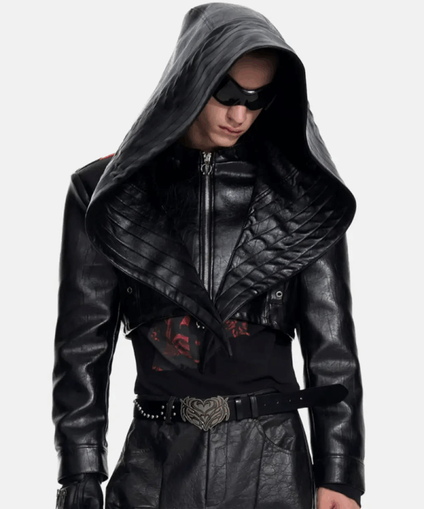 Bat Hat Hooded Short Jacket - Image 3